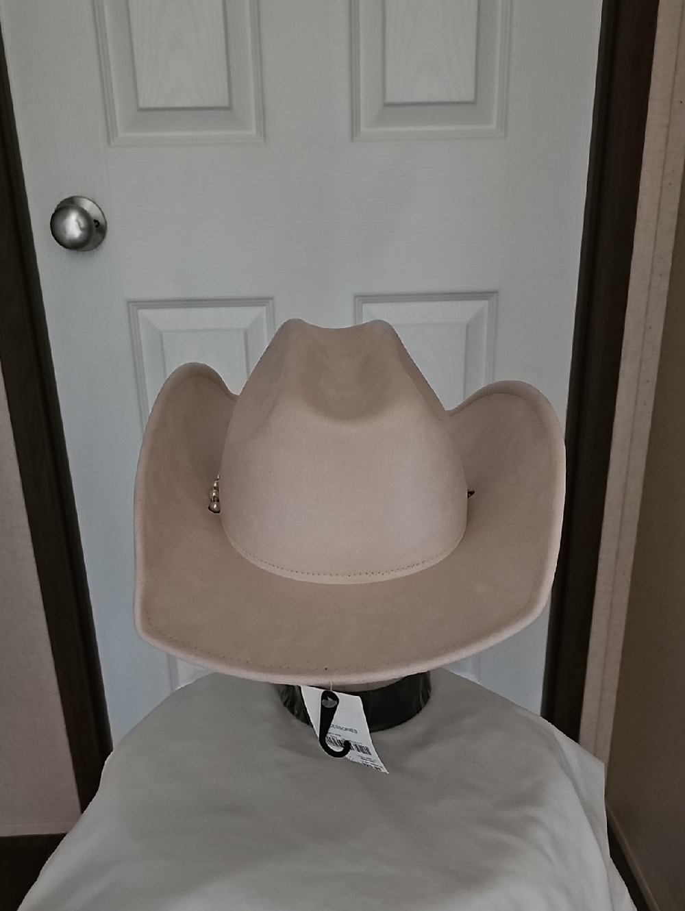 Cato Women's OS Light Pink Western Cowboy Hat with Faux Pearl Accents New - Picture 3 of 13